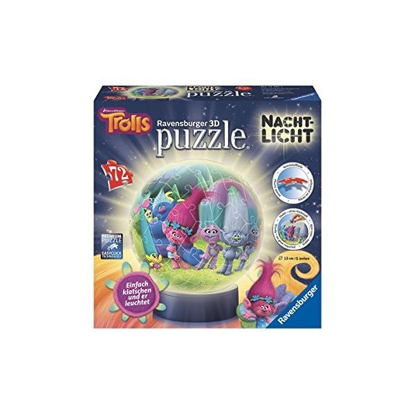 Ravensburger - 12195 3 - Puzzle 3D/Veilleuse - Trolls - 72 Pièces