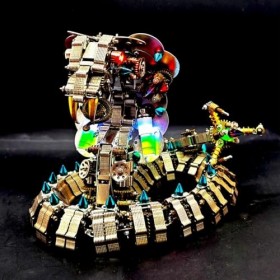 CBLBKID Puzzle 3D en métal - Cobra royal - Kit de modélisation avec lumière - Modèle mécanique 3D en métal - Pour adulte - Av