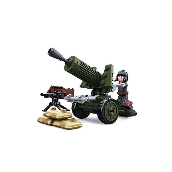 Sluban SL07122, WWII – Mini kit de Construction Flak 88 pièces [M38-B0678A], Jeu de Briques de Construction, Soldats avec F