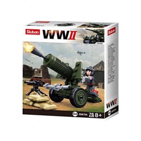 Sluban SL07122, WWII – Mini kit de Construction Flak 88 pièces [M38-B0678A], Jeu de Briques de Construction, Soldats avec F