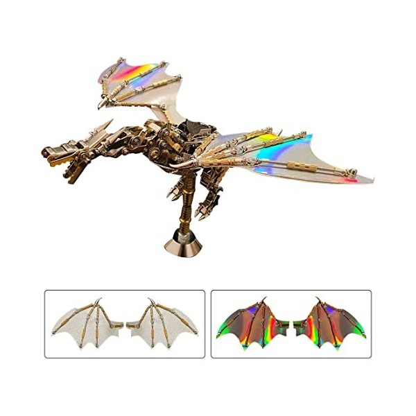 MayD Puzzle 3D en Métal Mechanical Dragon, Puzzle 3D en Métal Modèles Metal Ensemble de Puzzle en Laser Cut Puzzles, Kit Mode