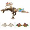 MayD Puzzle 3D en Métal Mechanical Dragon, Puzzle 3D en Métal Modèles Metal Ensemble de Puzzle en Laser Cut Puzzles, Kit Mode