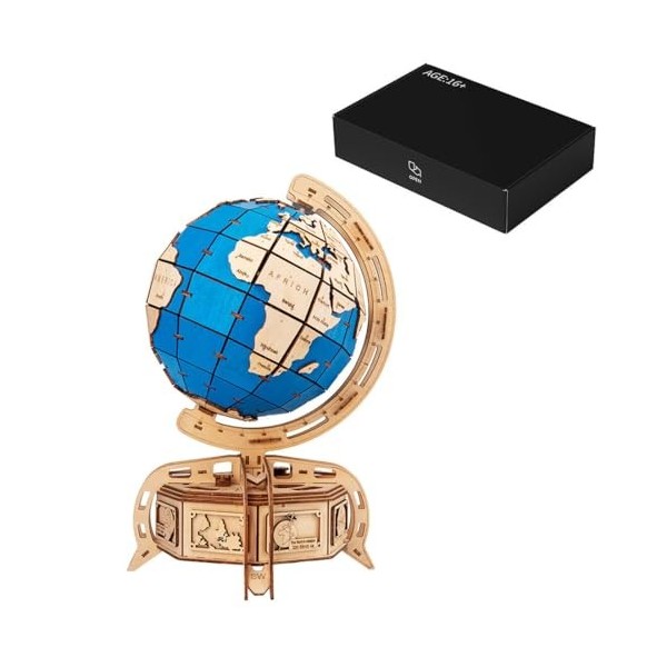 Lumivive Puzzle 3D - Puzzle en bois - Grand globe - Puzzle en bois à monter soi-même - Cadeau créatif pour adolescents et adu