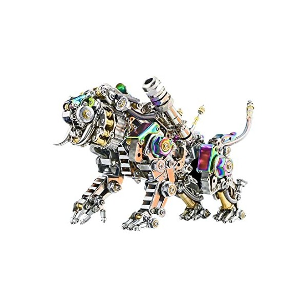 SUNDAYA Puzzle 3D en Metal, Kit de Maquette de Puzzle en Métal 3D, 700+pièces Modèle Mécanique de Tigre avec Lumières Cadeaux