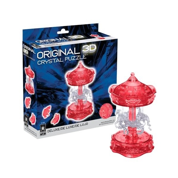 Puzzle cristal 3D - Carrousel blanc/rouge : 83 pièces