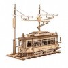 Wowood Puzzles 3D en bois pour adultes, modèle de voiture à léchelle 1:24, tram de ville classique, modèles en bois pour adu