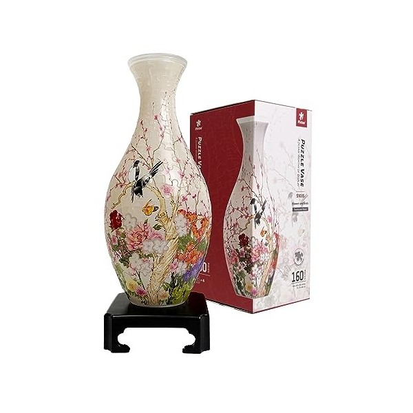 Pintoo Vase puzzle 3D - Vase à fleurs unique fabriqué par 160 pièces de puzzle incurvées en plastique - Cadeau de pendaison d