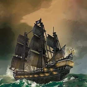 FLADO Puzzle 3D pour Filles garçons Adultes, kit 3D Bateau Pirate, modèle de Bateau Puzzle 3D avec LED, Jouet Cadeau pour Ann