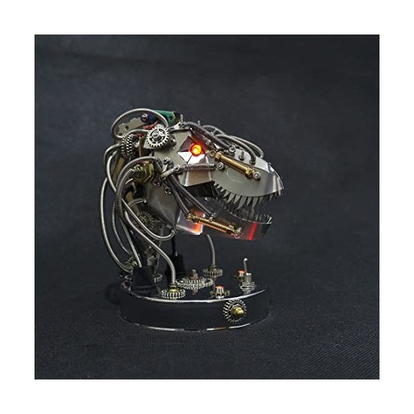 FATOX Puzzle 3D en métal - Modélisme 3D mécanique tyrannosaurus Rex tête modèle avec articulations mobiles - Jouet de modélis