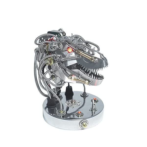 FATOX Puzzle 3D en métal - Modélisme 3D mécanique tyrannosaurus Rex tête modèle avec articulations mobiles - Jouet de modélis