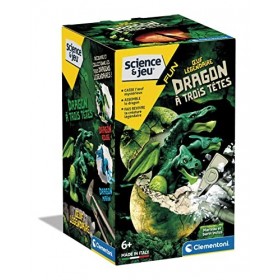 Clementoni - Science et Jeu - Œuf Légendaire - Dragon à Trois Têtes - Œuf à Casser et Dragon à Assembler - Marteau et Burin I