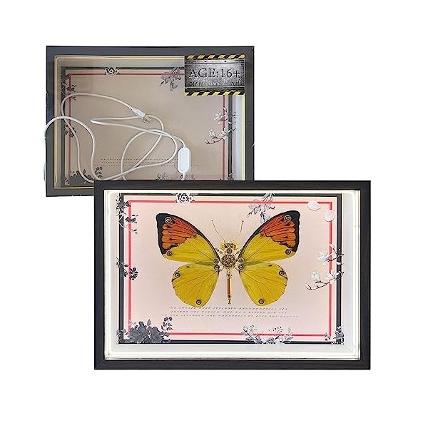 JOENI Papilio Rumanzovia Décoration papillon en métal 3D DIY Kit de modèle de papillon mécanique avec cadre rechargeable, puz