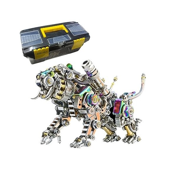 GUDAN Puzzle 3D en métal - 700 pièces - Modèle tigre du Bengale - Puzzle Steampunk - Jouet cadeau pour enfants et adultes ve