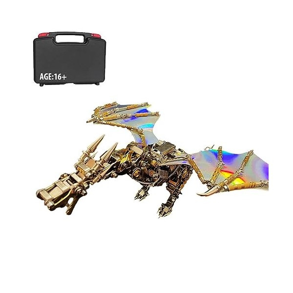 GRAE Modèle de dragon 3D en métal - 600 pièces - Puzzle 3D pour adultes