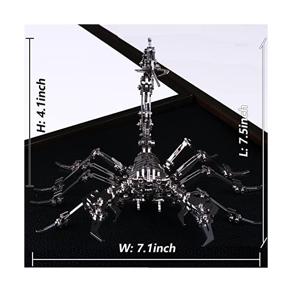 Puzzle 3D en métal - Puzzle 3D en métal - YUEZUDPO Scorpion 3D à faire soi-même - 190 pièces - Cadeaux de Noël pour homme et 