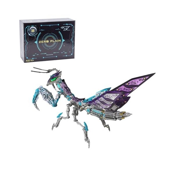 Lookin Mantis Steampunk Insecte DIY 3D Puzzle 3D en métal Adulte Figurine à collectionner Cadeau pour lui Homme Papa 1000 piè