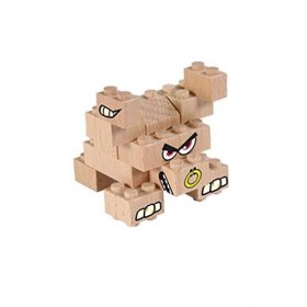 FABBRIX - Jeu construction en bois - Animaux de la ferme 16 pièces - JD1802