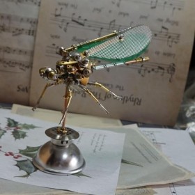 ICObes Modèle de puzzle 3D en métal, ensemble dassemblage mécanique dinsectes, damselfly à faire soi-même, jouets créatifs 