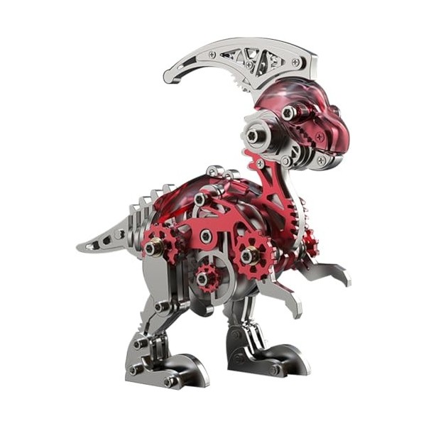 Kit de Modèle 3D en Métal pour Adultes, Puzzle 3D en Métal à Faire Soi-Même, Modèle Parasaurolophus en Métal 3D, Casse-Tête A