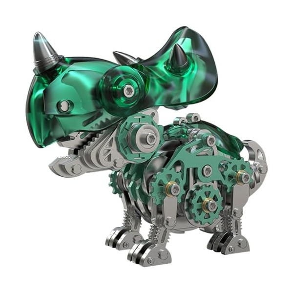 Kit de Modèle 3D en Métal pour Adultes, Puzzle 3D en Métal à Faire Soi-Même, Modèle Triceratops en Métal 3D, Casse-Tête Anima