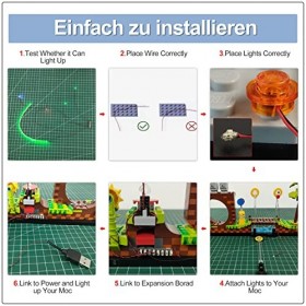 Câble de Connexion 30 cm pour Lego DIY/MOC Lighting Lot de 2 , Câble de Connexion pour Lego et Autres Briques de Grandes M