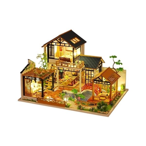 Assembler des modèles de bâtiments Pour: Dyf Japanese Casa Wooden Mini Set Meublé Ancient Villa Play house Puzzle de modèle a