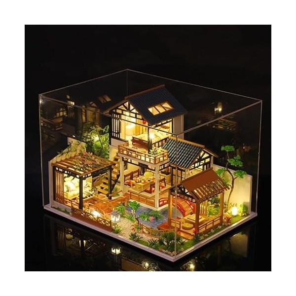 Assembler des modèles de bâtiments Pour: Dyf Japanese Casa Wooden Mini Set Meublé Ancient Villa Play house Puzzle de modèle a