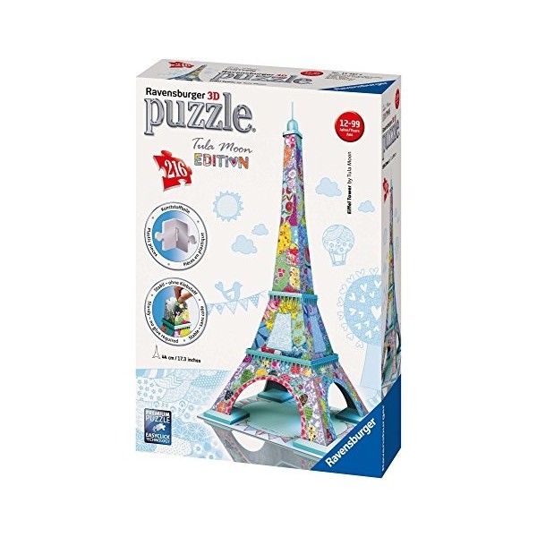 Ravensburger - 12567 - Puzzle 3D Building - 216 Pièces - Tour Eiffel Tula Moon