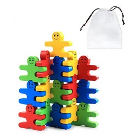 12 blocs de figurines équilibrés, 1 sac de rangement, jouets éducatifs créatifs, cadeaux danniversaire des enfants de Noël, 