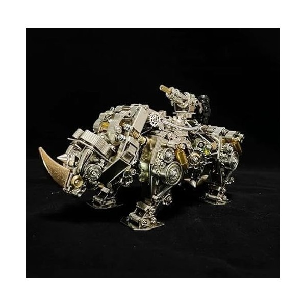 Puzzle en métal 3D, rhinocéros de siège mécanique de plus de 700 pièces, modèle découpé au laser 3D, jouet de collection, cad
