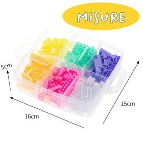 Coffre de rangement et briques à empiler Jeu de construction pour enfants ，234 Pièces Briques de Construction pour Enfants, C