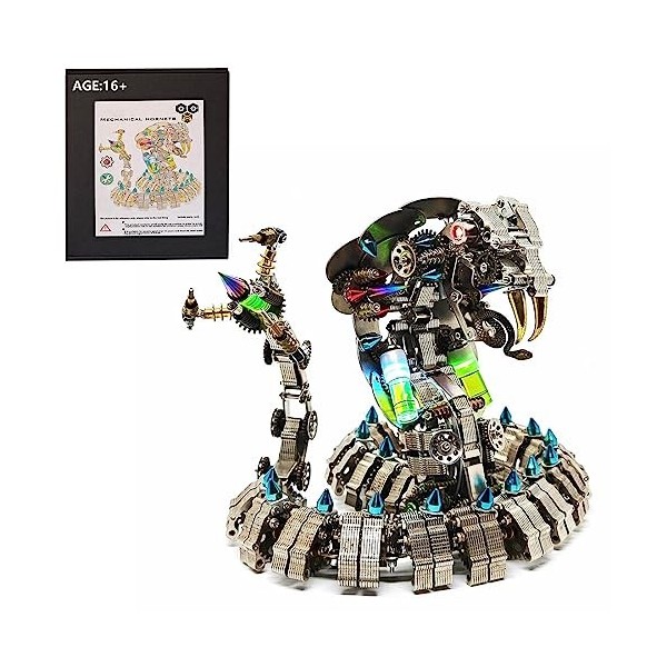 THEGO Kit de puzzle 3D en métal pour adultes et adolescents, modèle Cobra Snake 3D à faire soi-même - Kit mécanique steampunk