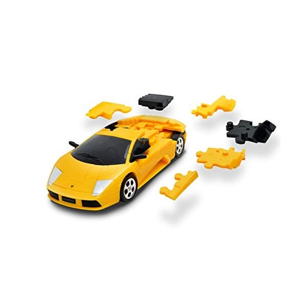herpa- Puzzle Fun 3D 80657060-Lamborghini Murciélago, Jaune, 80657060