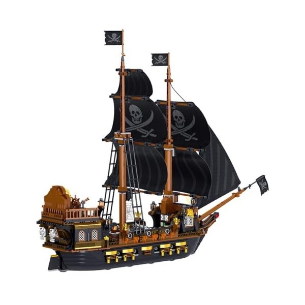 FLADO Puzzles 3D Modèles Mécaniques Kits de Construction pour Adultes Idées Série The Eternity Pirate Ship Model Building Blo