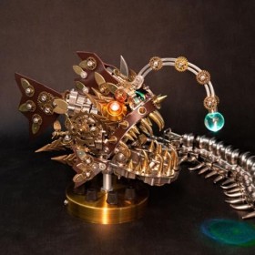 Lumivive Puzzle 3D en métal pour adultes - Lanterne poisson DIY 3D - Modèle en métal - 700 pièces Steampunk - Modèles mécaniq