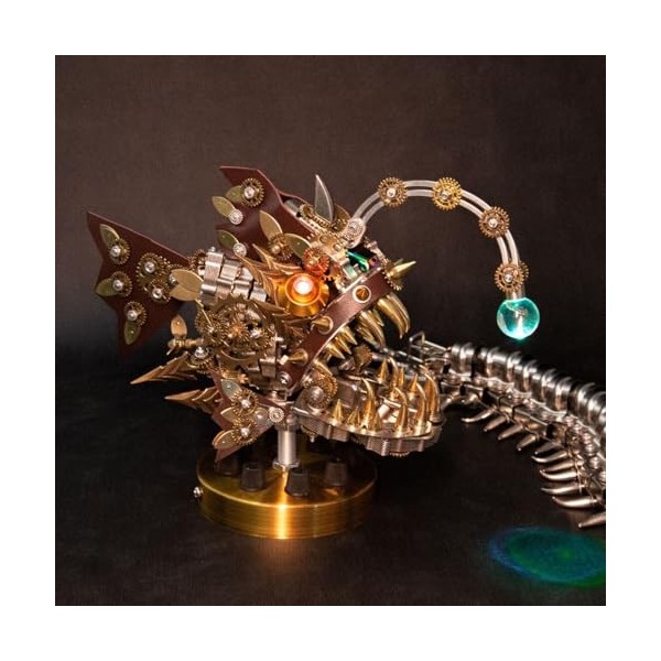 Lumivive Puzzle 3D en métal pour adultes - Lanterne poisson DIY 3D - Modèle en métal - 700 pièces Steampunk - Modèles mécaniq