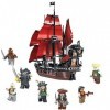 FLADO Puzzle 3D Blackbeards Queen Annes Revenge Modèle de Bateau Pirate Blocs de Construction Jouets avec 7 Mini Figurines, 