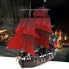 FLADO Puzzle 3D Blackbeards Queen Annes Revenge Modèle de Bateau Pirate Blocs de Construction Jouets avec 7 Mini Figurines, 