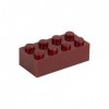 Lot de 50 blocs de construction 2 x 4 picots compatibles 34 couleurs au choix 852 - rouge foncé 