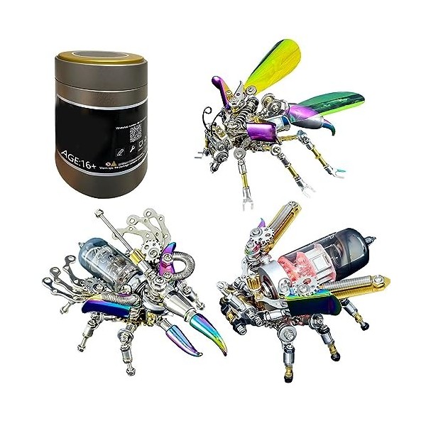 RULZ 3 en 1 3D Métal Punk Insecte Puzzle pour Enfants Adultes Bricolage Mécanique Insecte Modèle Montage Jouet Cadeau Créatif