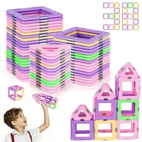 VFANDV Blocs Construction Magnétiques,38 Pièces Construction Magnetique Enfant Bloc de Construction Magnétique, Jeu de Constr