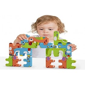 TUMAMA Lot de 15 Jeux de Construction Montessori en Forme danimal - pour Enfants de 3, 4, 5, 6 Ans 15pcs TM254 Vert