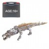 Puzzle 3D en métal, modèle de crocodile endormi de style steampunk, 1500 pièces + jouet mécanique animal, décoration de colle
