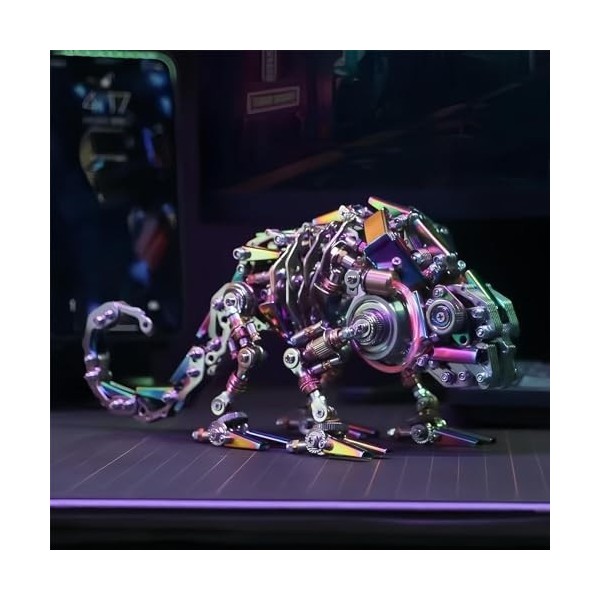 Ensemble de puzzle 3D caméléon en métal pour adulte, blocs de construction caméléon, ensemble de modèle mécanique à faire soi