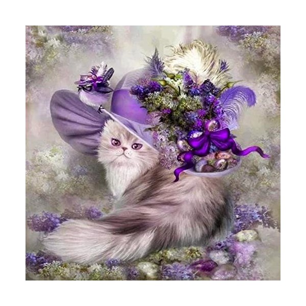 Puzzle 3D 1000 p -Cat in purple hat-4000 pour Enfants et Adultes Cadeaux Puzzles Jouets Cadeau de Jeu