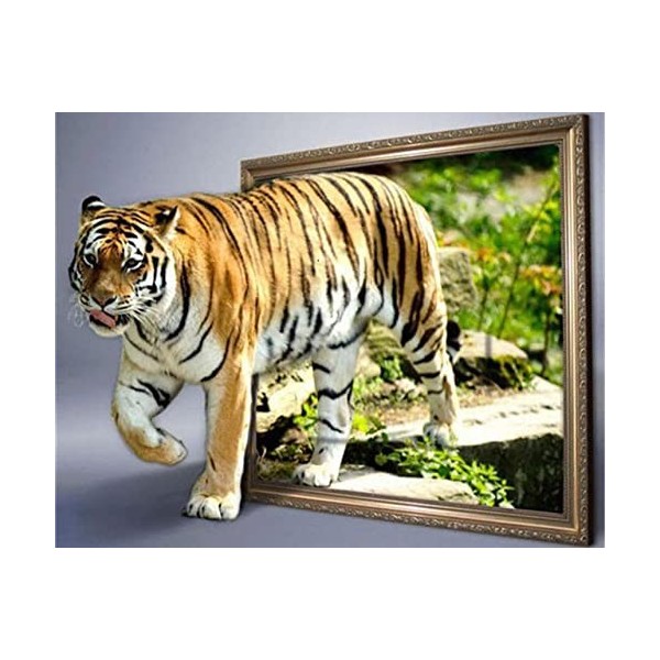 Puzzle 3D 1000 p -Tiger-4000Puzzle 1000 Pièces Adulte Enfant Adultes en Bois Puzzles Puzzle en Bois DIY BoisDécoration Murale