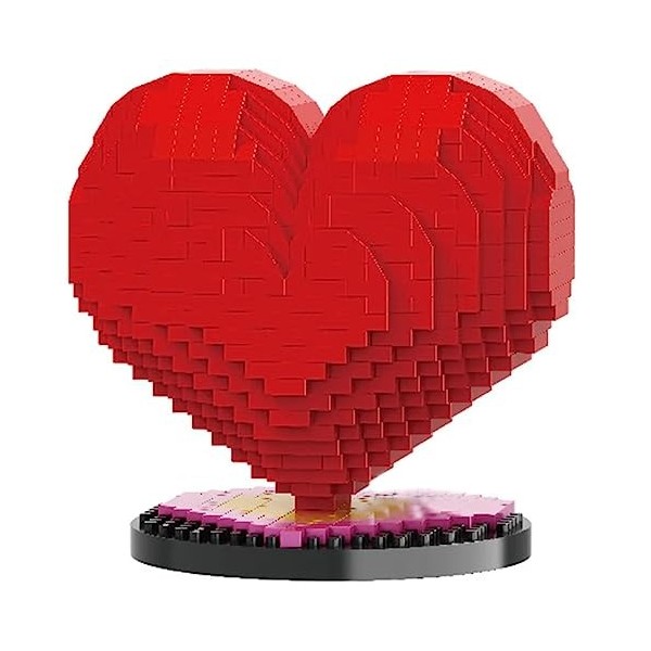 Modbrix Lot de 403 blocs de construction en forme de cœur pour amoureux