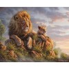 Puzzle Adulte 5000 Pièces Puzzle 3D Lion parent-enfant de Campagne Jouets Cadeaux éducatifs Pour les Vacances Pour la Famille