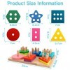 AOUVT Jouets Montessori pour Les Tout-Petits de 1 2 3 Ans, Jouets de Blocs de Construction de Reconnaissance des Couleurs et 