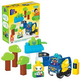 Mega Bloks First Builders Ville Verte, Bus électrique, jeu de construction, 36 pièces dont gros blocs et 2 personnages, pour 